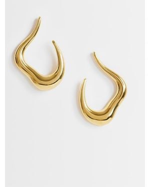 TOPSHOP Drew Waterproof Asymmetric Hoop Earring - Metallic