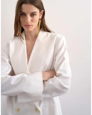 TOPSHOP Linen Chuck On Blazer - Natural