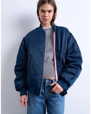 TOPSHOP Bomber With Contrast Lining - Blue