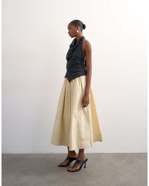 TOPSHOP Drop Waist Saloon Maxi Skirt - Natural