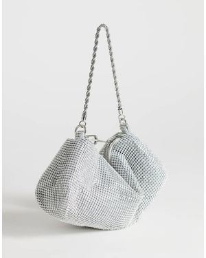 TOPSHOP Ginny Diamante Grab Bag - White