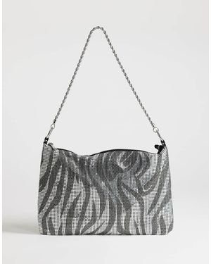 TOPSHOP Jackson Embellished Small Shoulder Bag - Grey