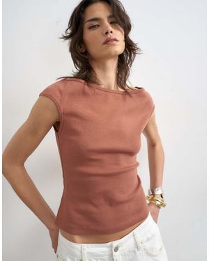 TOPSHOP 90's Boat Neck Vest - Purple