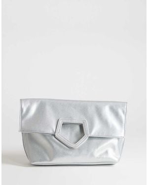 TOPSHOP Gregry Oversized Folded Clutch Bag - Grey