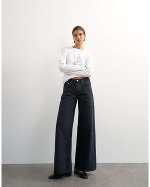 TOPSHOP Horizon Mid-rise Wide Leg Jeans - White