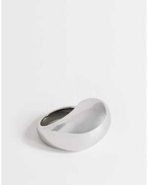 TOPSHOP Roy Waterproof Stainless Steel Asymmetric Ring - White