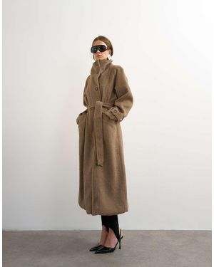 TOPSHOP Formal Long Trench Jacket - Natural