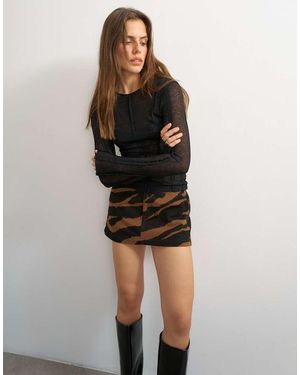TOPSHOP Denim Mini Skirt - Black