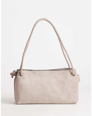 TOPSHOP Schelby Suedette Medium Flat Bowler - Natural