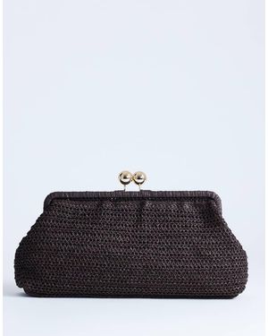 TOPSHOP Abbie Woven Clutch Bag - Black
