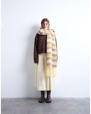 TOPSHOP Sydney Striped Blanket Scarf - White