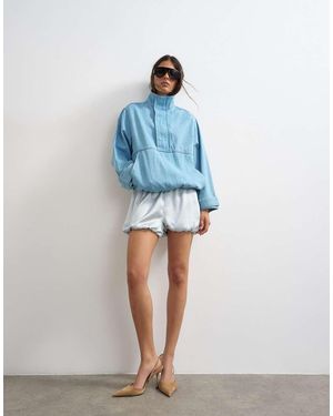 TOPSHOP Satin Bubble Shorts - Blue