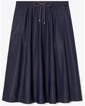 Tory Burch Nylon Drawstring Midi Skirt - Blue