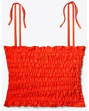 Tory Burch Smocked Top - Red