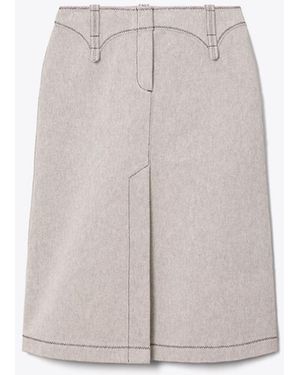 Tory Burch Damen Rock Aus Baumwollcanvas - Grau