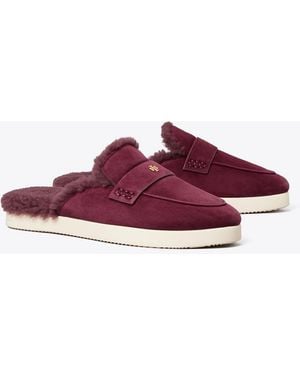 Tory Burch Ballet Sport Pantolette Mit Lammfell - Rot