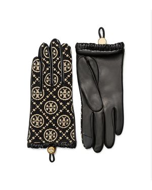 Tory Burch Handschuhe Aus Chenille Mit T-Monogramm - Schwarz