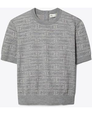 Tory Burch Sublime Wool Mockneck - Grey