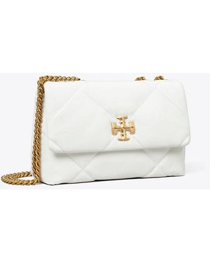 Tory Burch Small Kira Diamond Quilt Convertible Shoulder Bag - White