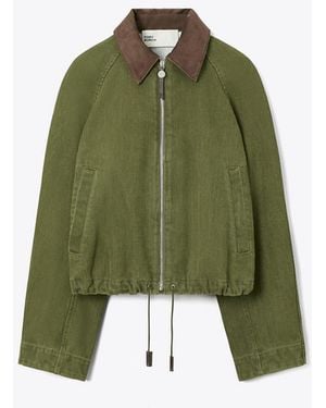 Tory Burch Denim-Bomberjacke - Grün