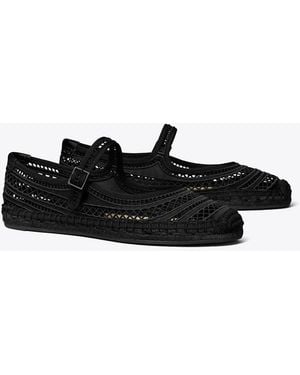 Tory Burch Open Weave Mary-Jane-Espadrille - Schwarz