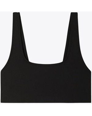 Tory Sport Sculpt Compression Scoop-Back Bra - Black