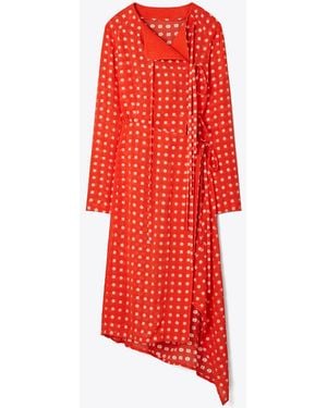 Tory Burch Jacquard Wrap Dress - Red