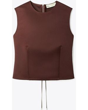 Tory Burch Satin Shell Top - Brown