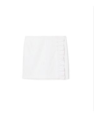 Tory Sport Gerüschter Skort Aus Funktionstwill - Weiß