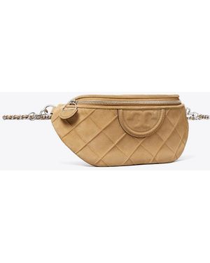 Tory Burch Fleming Gürteltasche Aus Weichem Wildleder - Natur