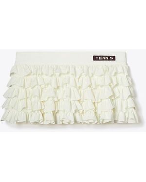 Tory Sport Damen Mini-Tennisrock Aus Stretch - Weiß
