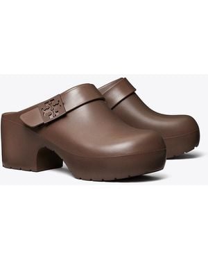 Tory Burch Mellow Platform Heeled Clog - Brown