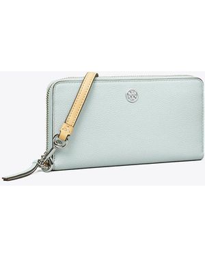 Tory Burch Robinson Pebbled Zip Continental Wallet - White