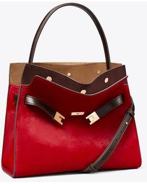 Tory Burch Kleine Lee Radziwill Double Bag Aus Kalbshaar - Rot