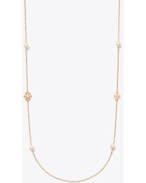Tory Burch Lange Moondance Blumenhalskette - Mettallic