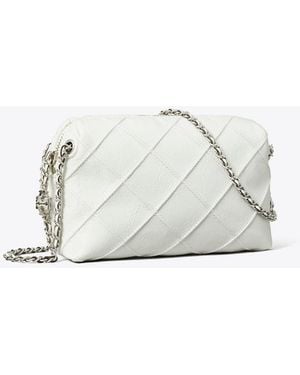 Tory Burch Damen Weiche Fleming Crossbody Bag Im Used-Look - Weiß