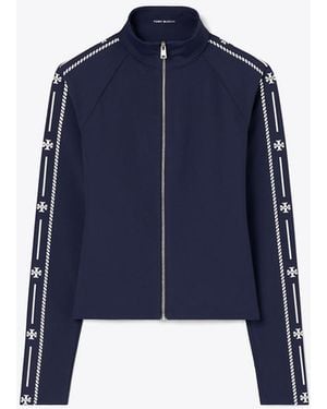 Tory Burch Top Aus Nylon Mit Logo Und Reißverschluss - Blau