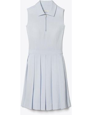 Tory Sport Tory Burch T Monogram Jacquard Pleated Golf Dress - Blue