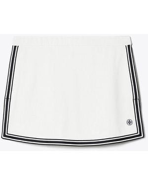 Tory Sport Tennisrock Aus Funktions-Piqué Mit Seitenschlitz - White