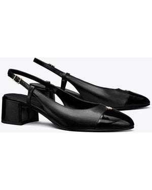 Tory Burch Cap-Toe Slingback 45Mm (Perfect/Perfect) Shoes - Black