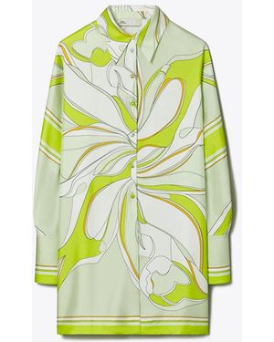 Printed Silk Shirtdress: Women's Designer Dresses | Tory Burch