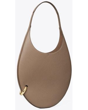 Tory Burch Pierced Pebbled Handbag - Brown