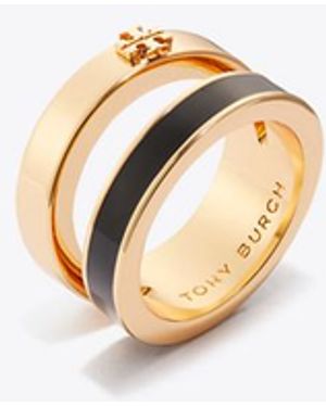 Tory Burch Icon Doppelring Aus Emaille - Weiß