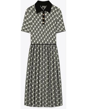 Tory Burch Jacquard Polo Dress - Black