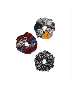 Tory Burch Bedruckte Haarbänder Aus Seide, 3Er-Pack - Weiß