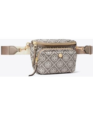 Tory Burch Mini-Gürteltasche Aus Beschichtetem Jacquard Mit T-Monogramm - Mettallic
