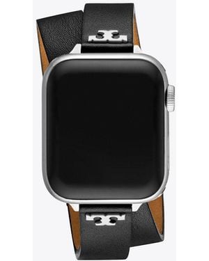Tory Burch T Double Wrap Band For Apple Watch - Black