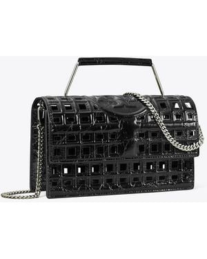 Tory Burch Small Fleming Cage Shoulder Bag - Black