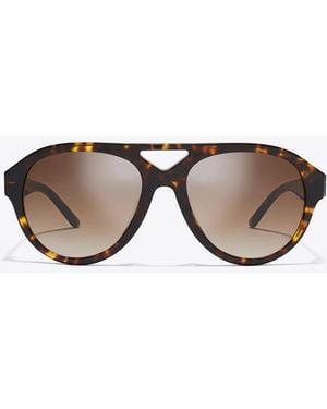 Tory Burch Damen Miller Pilotensonnenbrille - Mehrfarbig