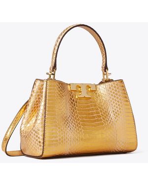 Tory Burch Mini Eleanor Henkeltasche Aus Schlangenleder - Natur
